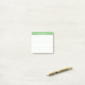Easy Read Classic Sage Green Lined Personalized Post-it® Notes (Op bureau)