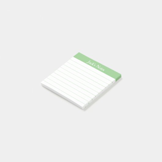 Easy Read Classic Sage Green Lined Personalized Post-it® Notes (Schuin)