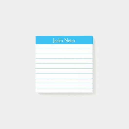 Easy Read Classic Sky Blue Lined Personalized Post-it® Notes (Voorkant)