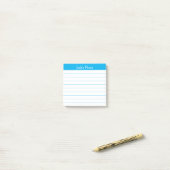 Easy Read Classic Sky Blue Lined Personalized Post-it® Notes (Op bureau)