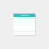 Easy Read Classic Teal Lined Personalized Post-it® Notes (Voorkant)