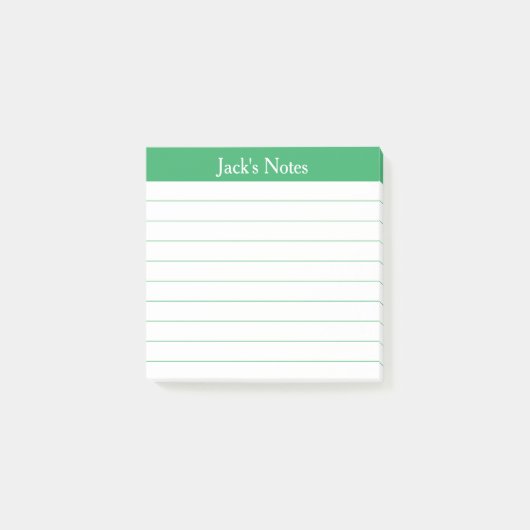Easy Read Klassiek Groen Gelinieerd Gepersonalisee Post-it® Notes (Voorkant)
