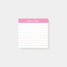 Easy Read Pink Lined Personalized Post-it® Notes