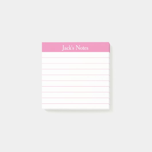 Easy Read Pink Lined Personalized Post-it® Notes (Voorkant)