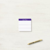 Easy Read Purple Lined Personalized Post-it® Notes (Op bureau)