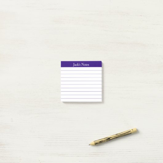 Easy Read Purple Lined Personalized Post-it® Notes (Op bureau)