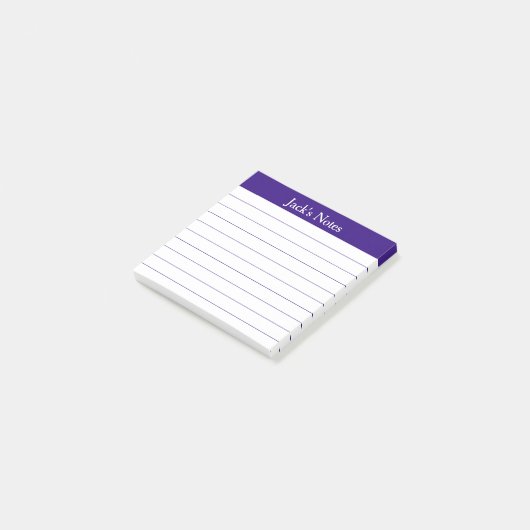 Easy Read Purple Lined Personalized Post-it® Notes (Schuin)