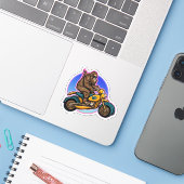 Easy Rider Motorcycle Daddy Sasquatch Sticker (Laptop met iPhone)