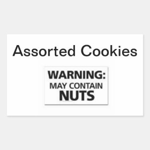 Easy Stick Warning Signalies Cookies kunnen noten  Rechthoekige Sticker