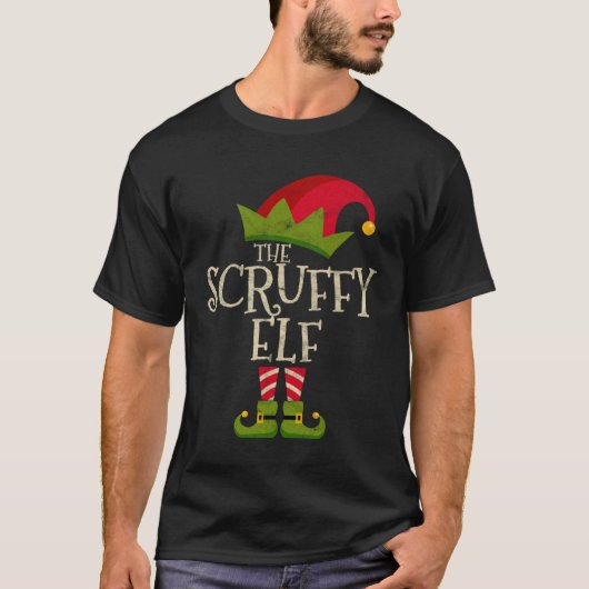 Easy The Scruffy Elf Costume Family Group Christma T-shirt (Voorkant)