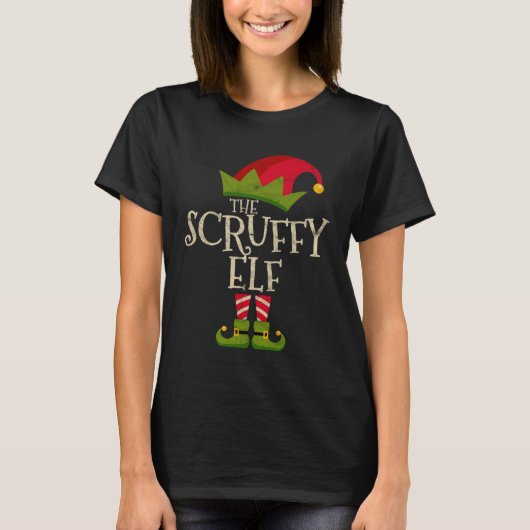 Easy The Scruffy Elf Costume Family Group Christma T-shirt (Voorkant)