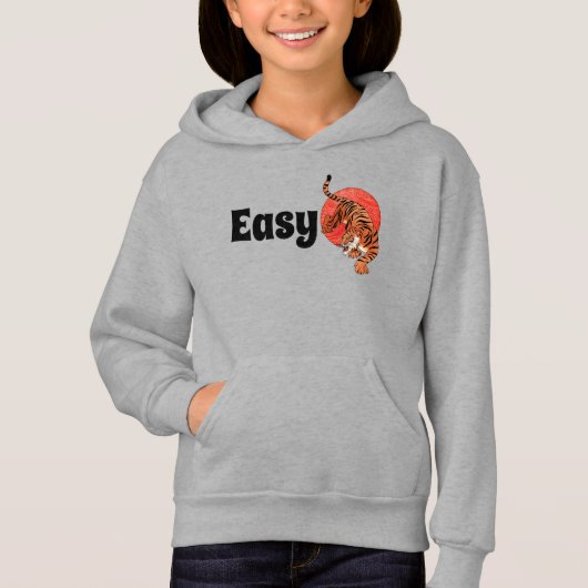 "Easy Tiger" Grappige Kinder Hoodie - Vette Typogr (Voorkant)