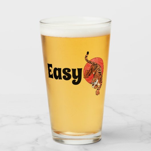Easy Tiger Pintglas – Krachtige typografie Glas (Voorkant gevuld)