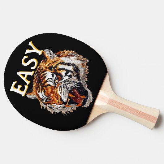 Easy Tiger Portrait Faux Sequin look Trendy Tafeltennisbatje (Zijkant)