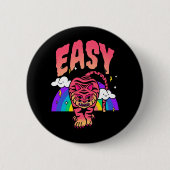 EASY Tiger Retro Regenboog Button – Fierce & Fun P (Voorkant)
