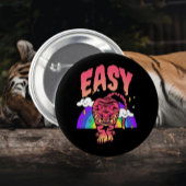 EASY Tiger Retro Regenboog Button – Fierce & Fun P