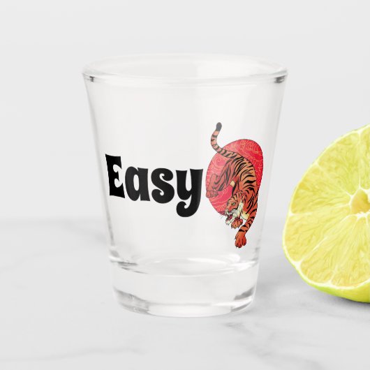 Easy Tiger Shotglas – Stoer, Grappig, en Fel Shot Glas (Voorkant)