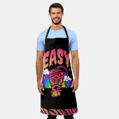 EASY Tijger Retro Regenboog Schort met Tijgerstrep (Gedragen)
