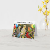 Easy to Customize Unique Bird Lover Birthday Kaart (Gele Bloem)