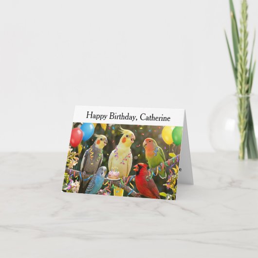 Easy to Customize Unique Bird Lover Birthday Kaart (Voorkant)