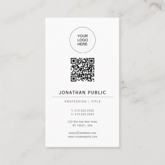 Easy to Make Elegant Template Matte Paper Vertical Visitekaartje (Voorkant)