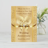 Easy to Read Golden Jubileum Invitation Kaart (Staand voorkant)