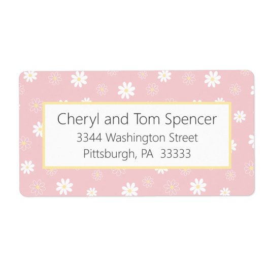 Easy To Read Pink Floral Return Address Label (Voorkant)