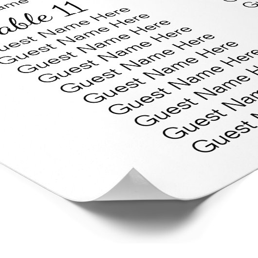 Easy Wedding Seating Chart - Meer tabellen | POSTE Poster (Hoek)