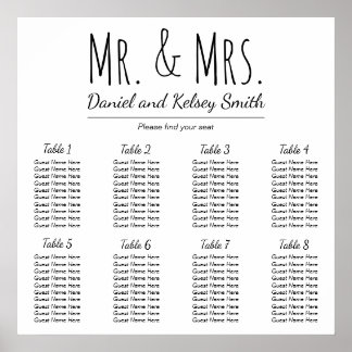 Easy Wedding Seating Chart | POSTER