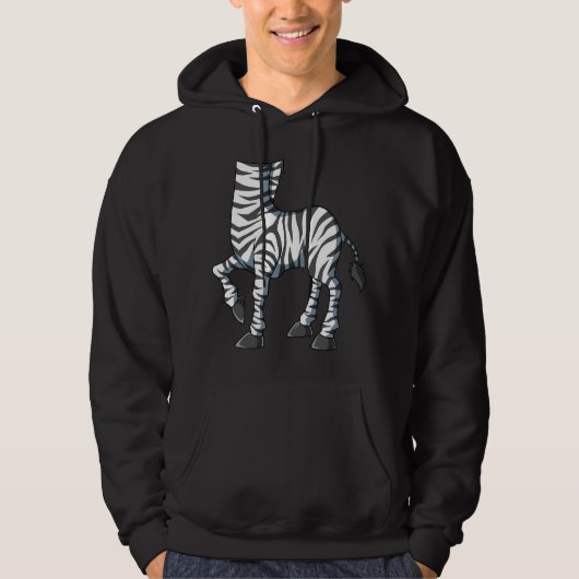 Easy Zebra Kostuum Zebra Lichaam Koploze Zebra Kos Hoodie (Voorkant)