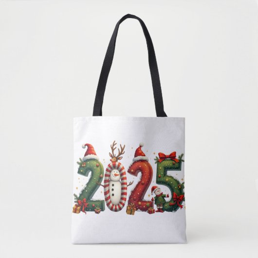Easykart etiketten Kerst Kraft Gift Bags 2025 Tote Bag (Voorkant)