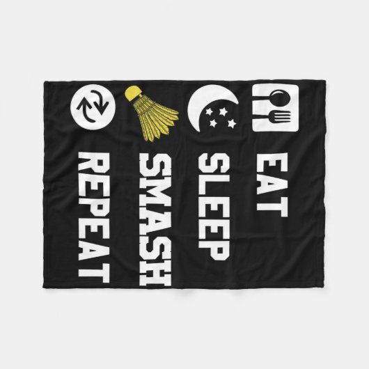 Eat1 badmintonspel fleece deken (Voorkant (Horizontaal))