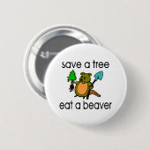 Eat A Beaver Ronde Button 5,7 Cm (Voorkant /achterkant)