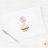 Eat A Cupcake Ovale Sticker (Envelop)