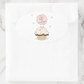 Eat A Cupcake Ovale Sticker (Tas)