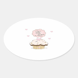 Eat A Cupcake Ovale Sticker