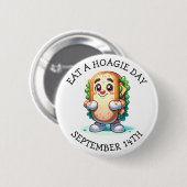 Eat a Hoagie Day, Funny Food Feestdagen Ronde Button 5,7 Cm (Voorkant /achterkant)