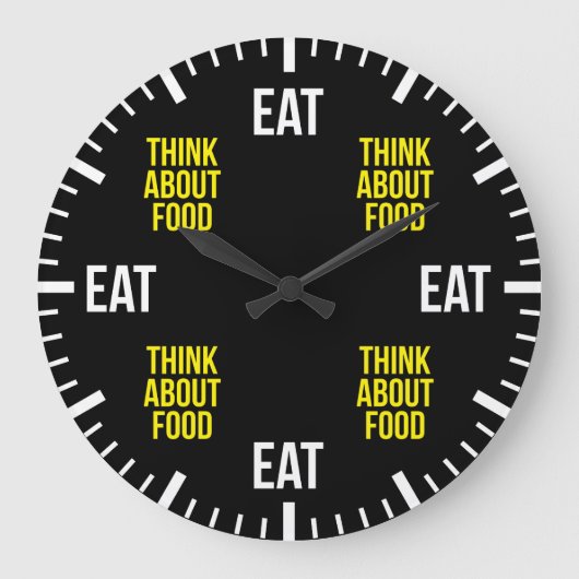 Eat and Think about food - Grappig Grote Klok (Voorkant)