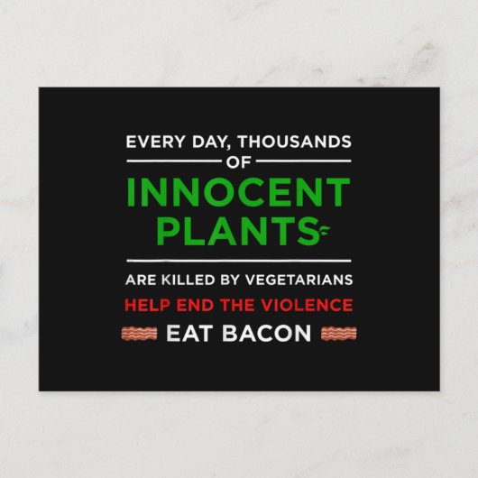 Eat Bacon Innocent Planten Briefkaart (Voorkant)
