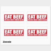 Eat Beef Het Westen werd niet gewonnen op salade g Rechthoekige Sticker (Vel)
