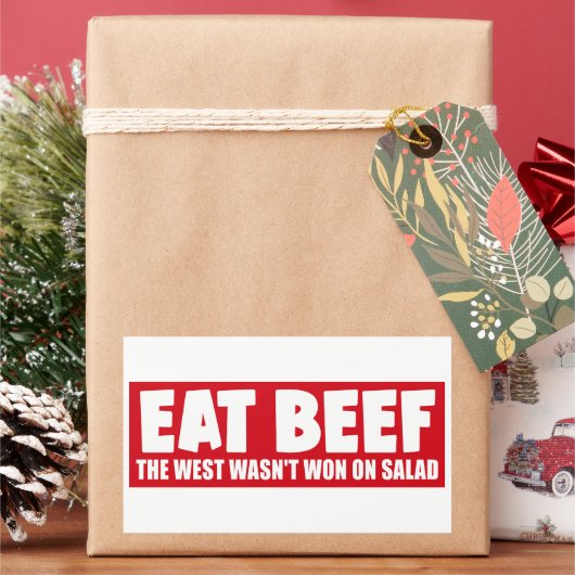 Eat Beef Het Westen werd niet gewonnen op salade g Rechthoekige Sticker (Feestdagen)