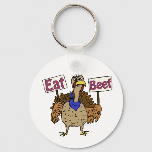 Eat Beef - Praten Turkije Sleutelhanger (Voorkant)