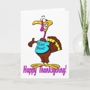 Eat Beef Thanksgiving Card Feestdagen Kaart