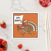 Eat Beef Thanksgiving Turkey Humor Dinner Napkins Servetten (Insitu)