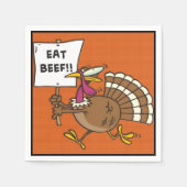 Eat Beef Thanksgiving Turkey Humor Dinner Napkins Servetten (Voorkant)