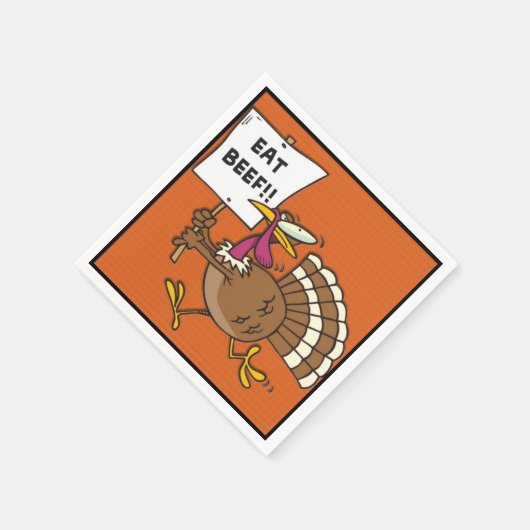Eat Beef Thanksgiving Turkey Humor Dinner Napkins Servetten (Hoek)