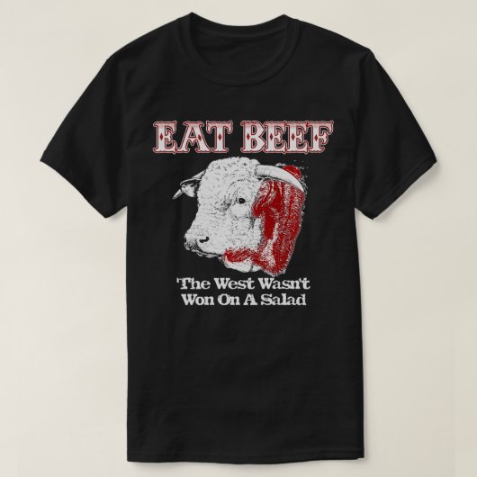 Eat Beef West had geen salad Hereford T-shirt (Design voorkant)