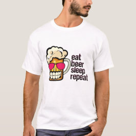 eat beer sleep repeat biere alcohol humour apero m t-shirt
