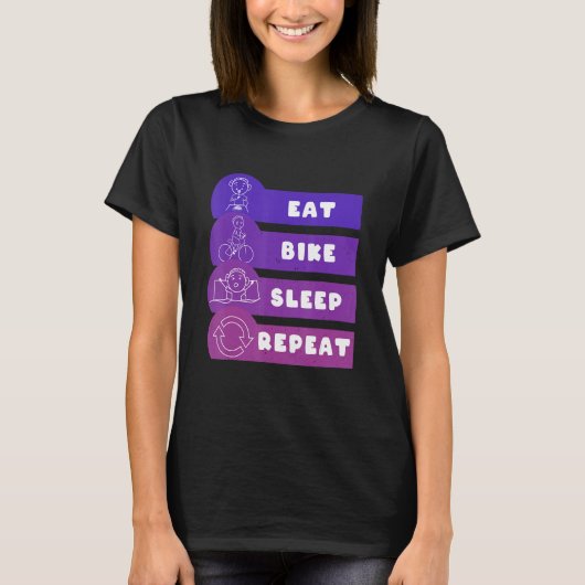 Eat Bike Sleep Repeat T-shirt (Voorkant)