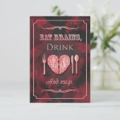 Eat Brains, Drink en huwelijk Zombie RSVP (Staand voorkant)